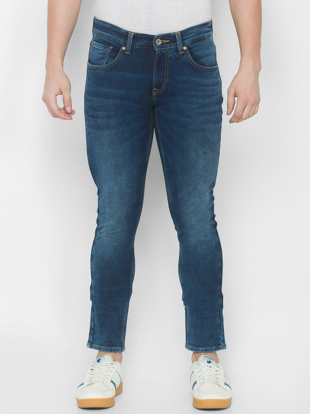 

SPYKAR Men Blue Skinny Fit Low-Rise Pure Cotton Light Fade Jeans