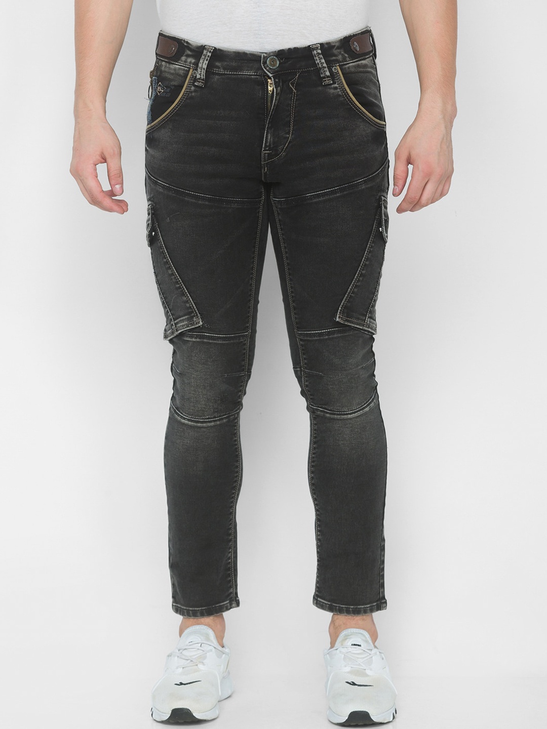 

SPYKAR Men Black High-Rise Light Fade Pure Cotton Jeans