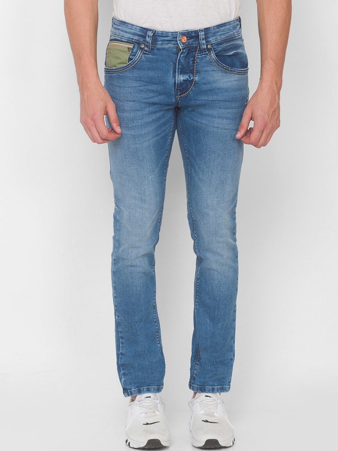 

SPYKAR Men Blue Skinny Fit Low-Rise Pure Cotton Light Fade Jeans