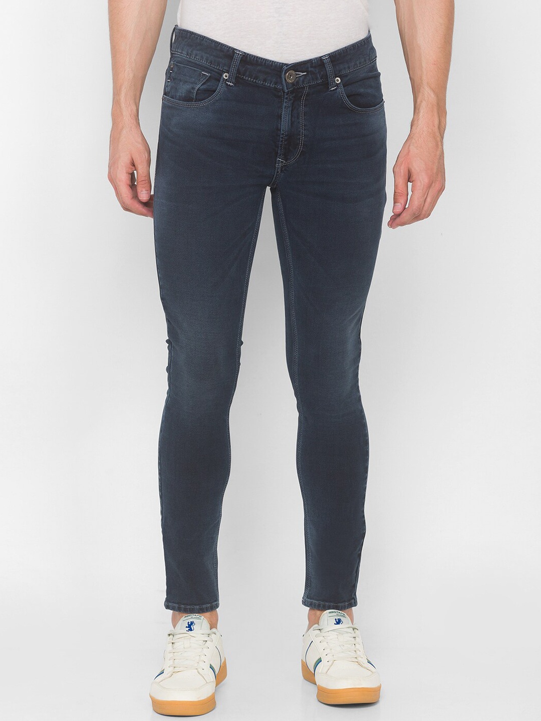 

SPYKAR Men Blue Skinny Fit Low-Rise Pure Cotton Jeans