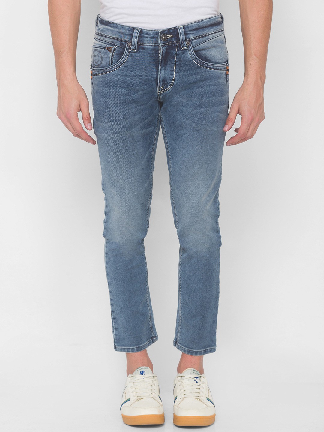 

SPYKAR Men Blue Skinny Fit Low-Rise Heavy Fade Jeans