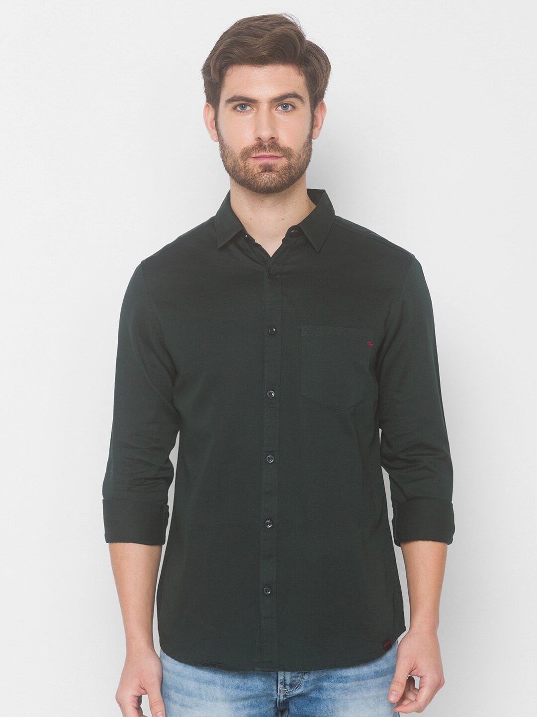 

SPYKAR Men Green Casual Shirt