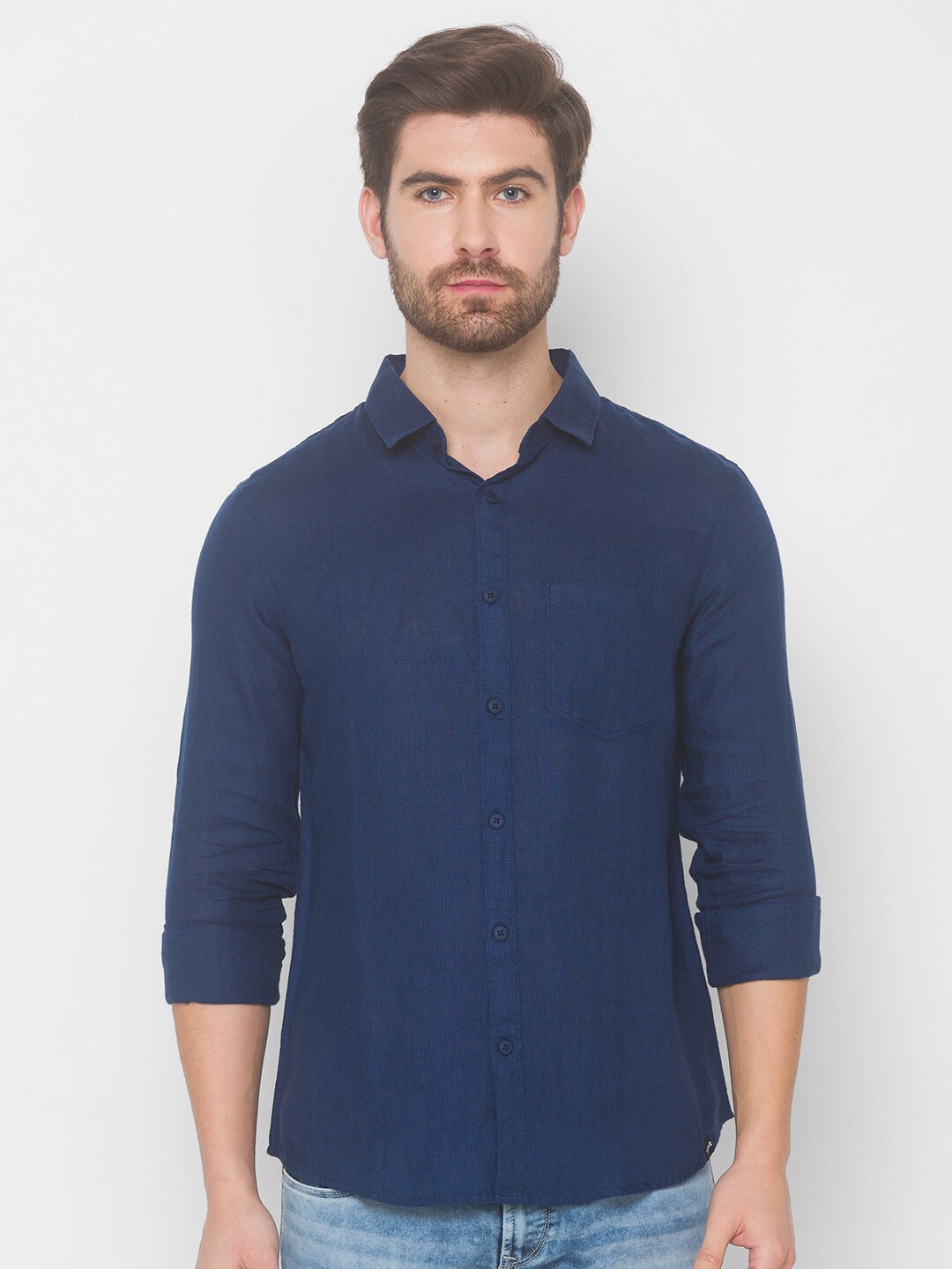 

SPYKAR Men Blue Casual Shirt