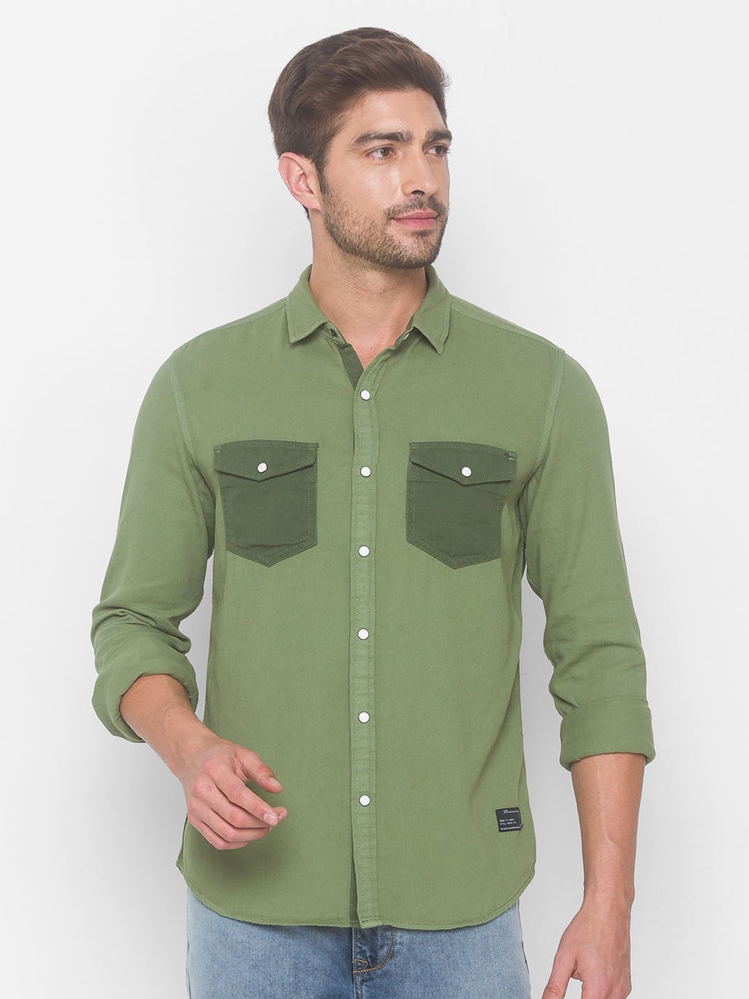 

SPYKAR Men Green Casual Shirt