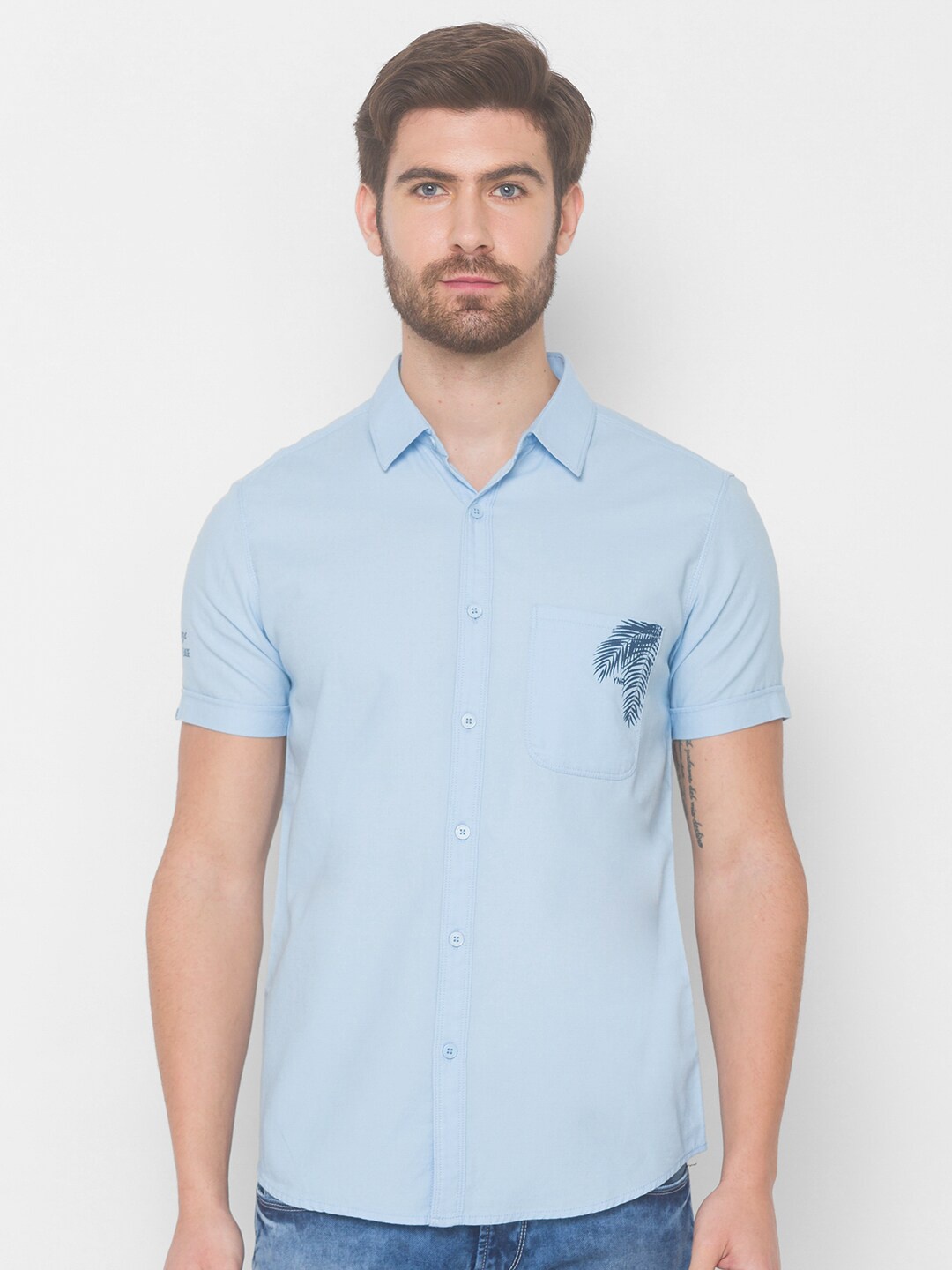 

SPYKAR Men Blue Casual Shirt