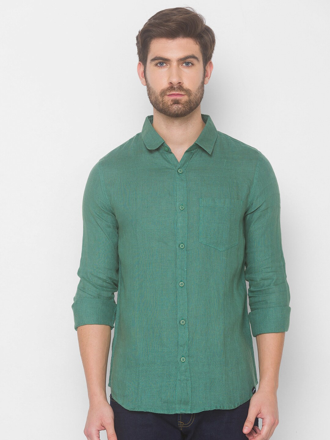 

SPYKAR Men Green Casual Shirt