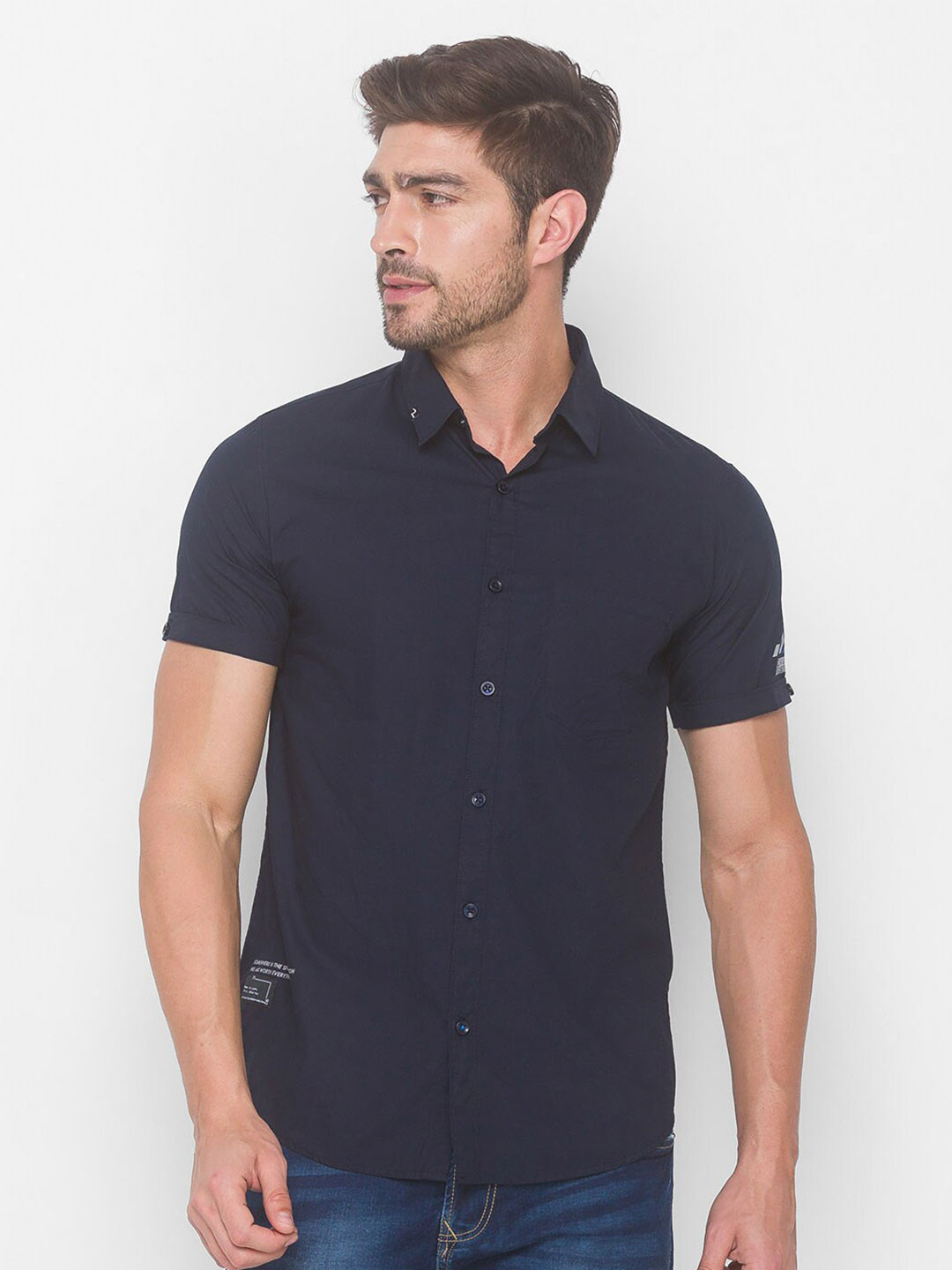 

SPYKAR Men Blue Casual Shirt
