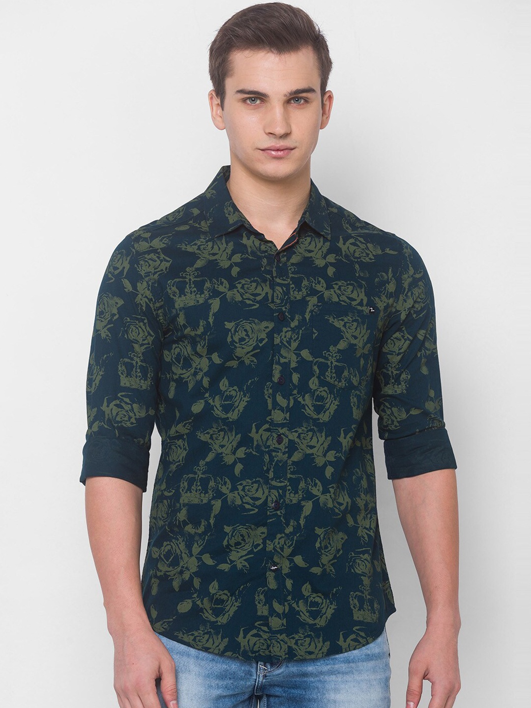 

SPYKAR Men Blue Floral Printed Casual Shirt