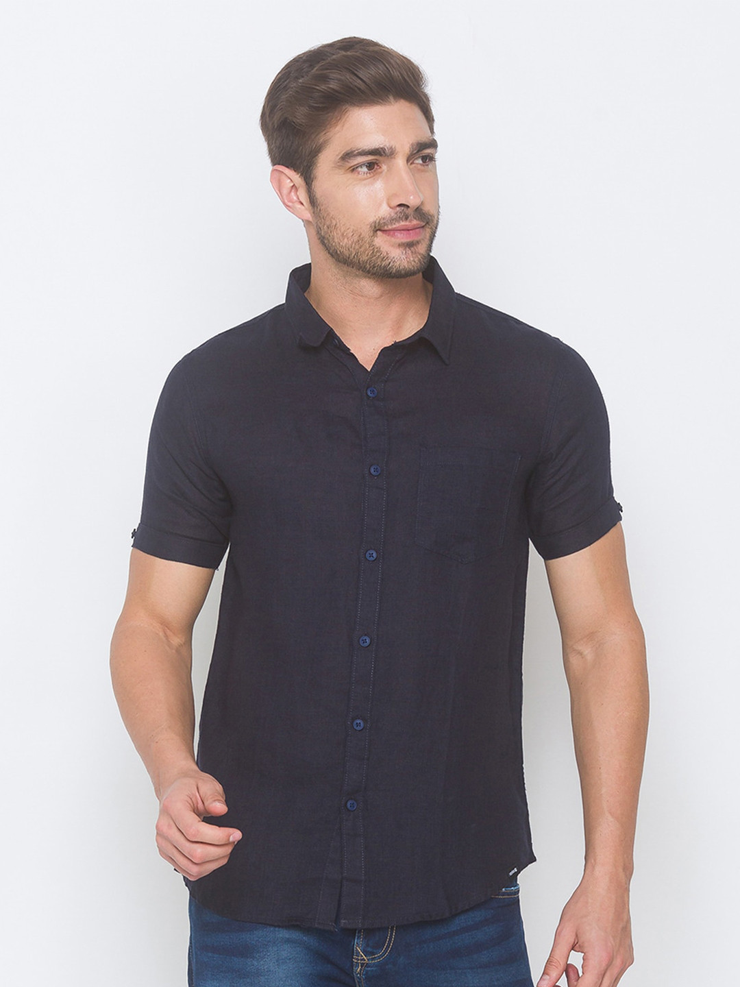 

SPYKAR Men Blue Slim Fit Casual Shirt