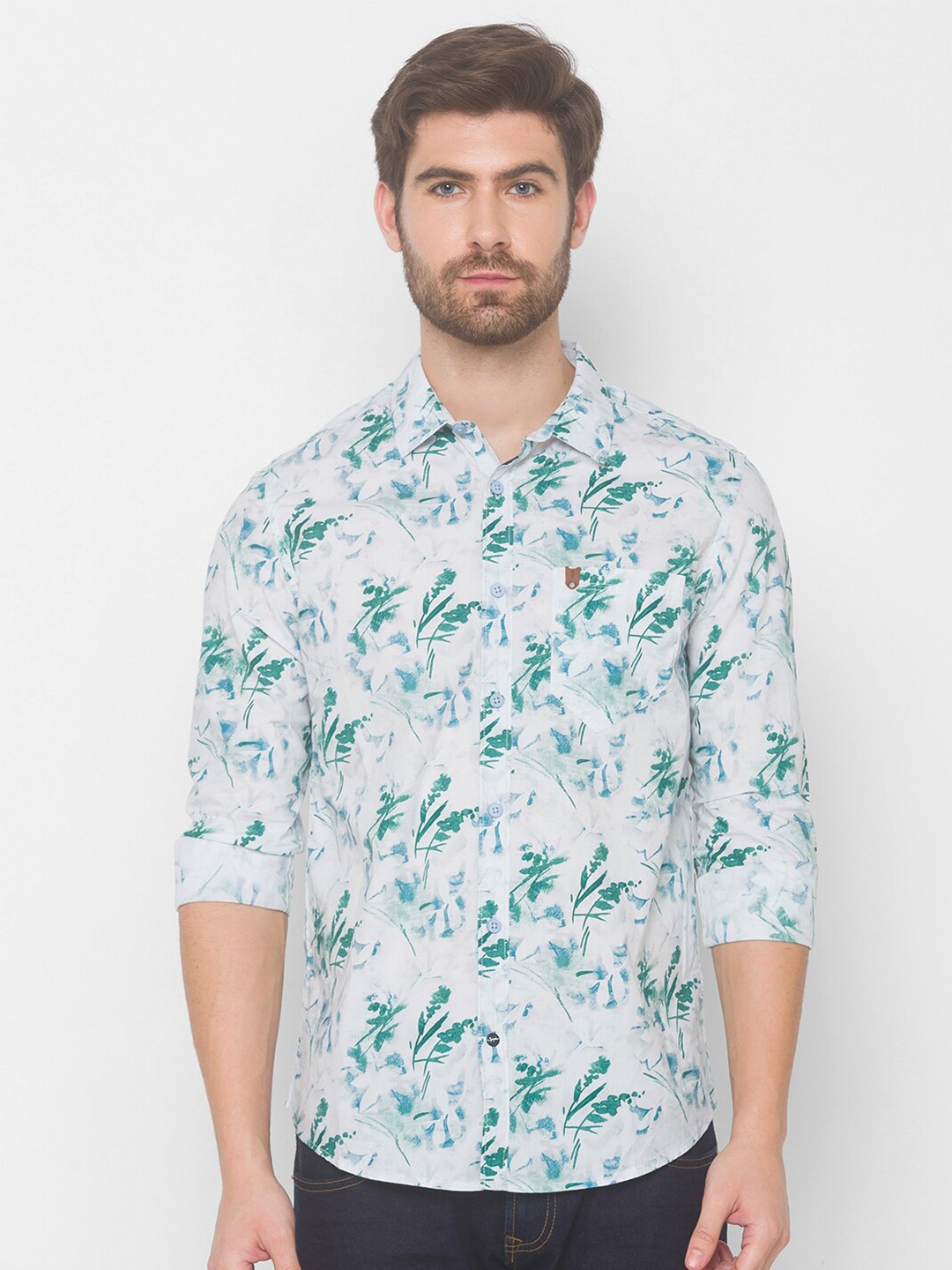 

SPYKAR Men Blue Floral Printed Casual Shirt