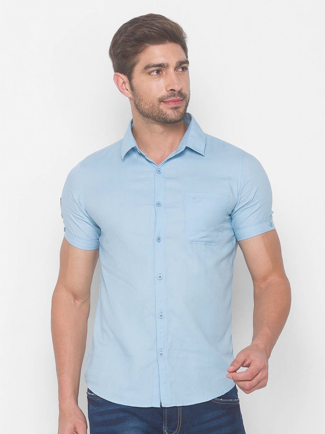 

SPYKAR Men Blue Casual Shirt