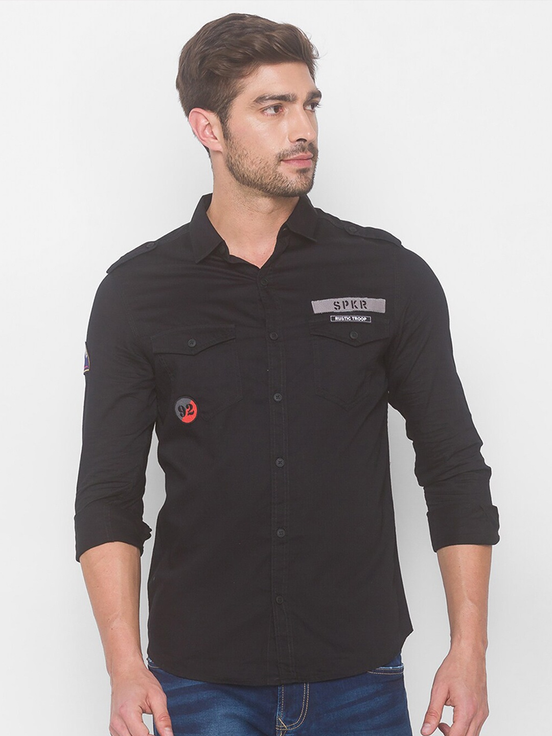 

SPYKAR Men Black Casual Shirt