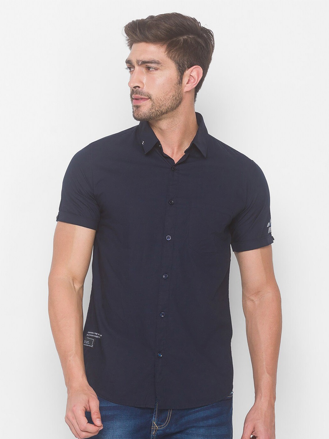 

SPYKAR Men Blue Casual Shirt