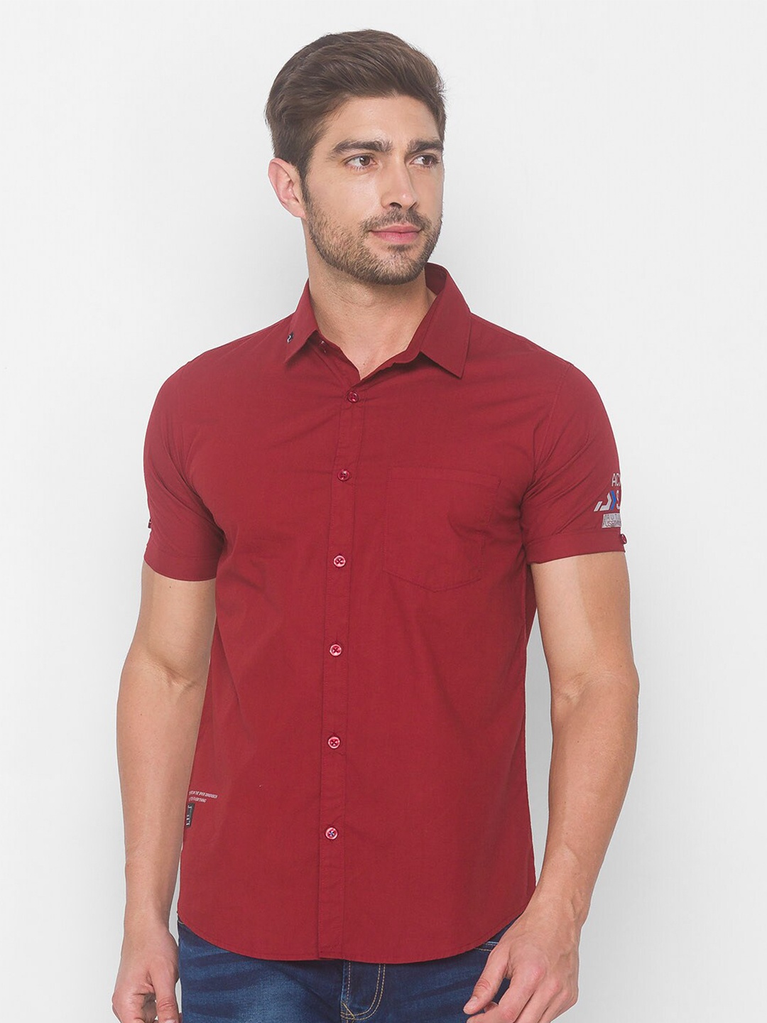 

SPYKAR Men Red Casual Shirt