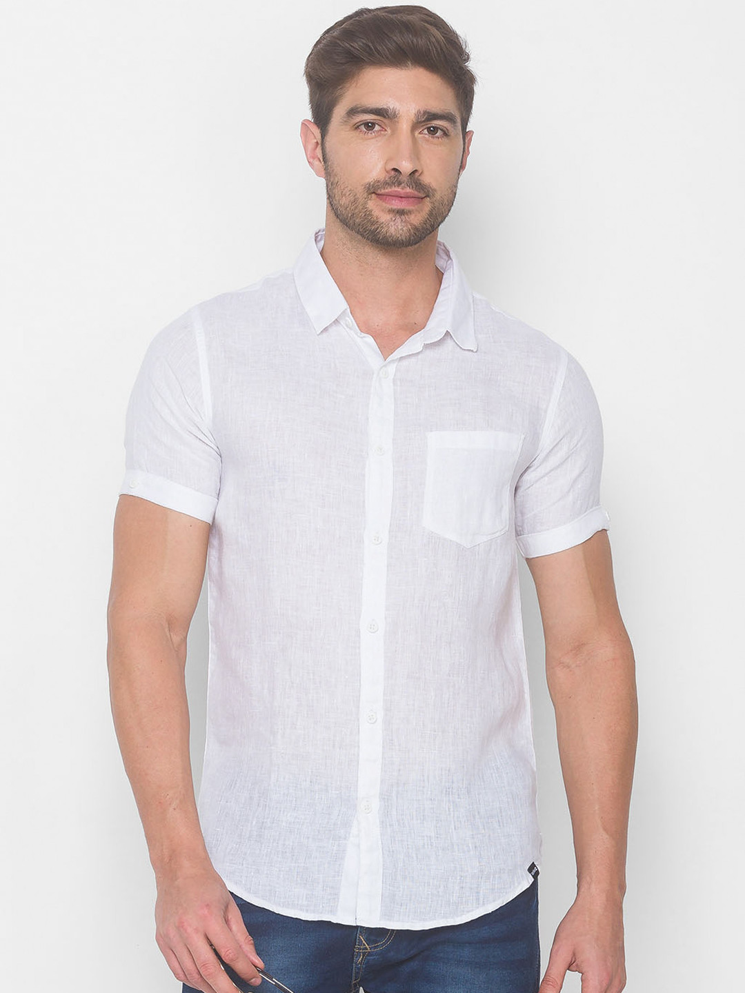 

SPYKAR Men White Casual Shirt