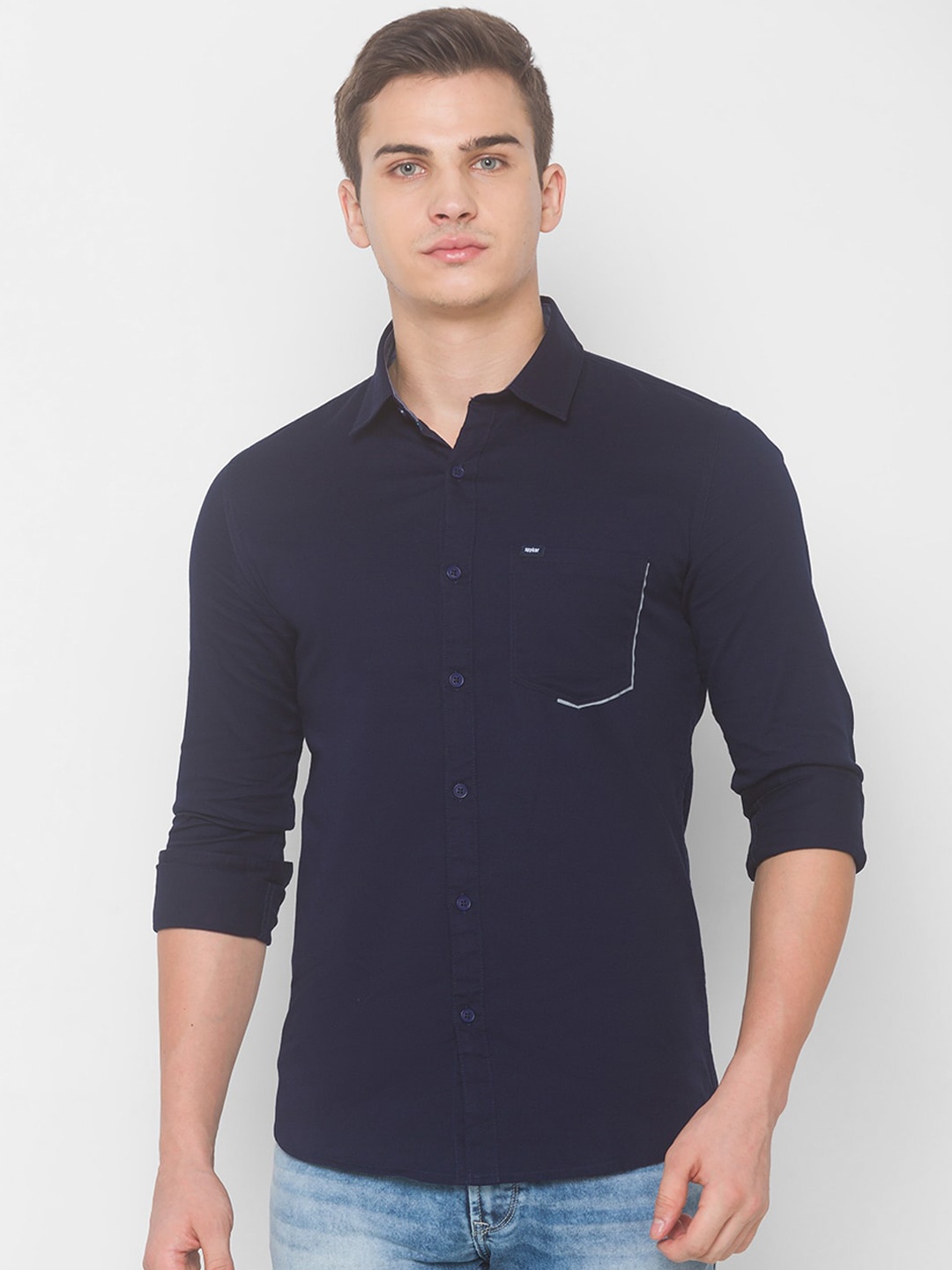 

SPYKAR Men Blue Casual Shirt