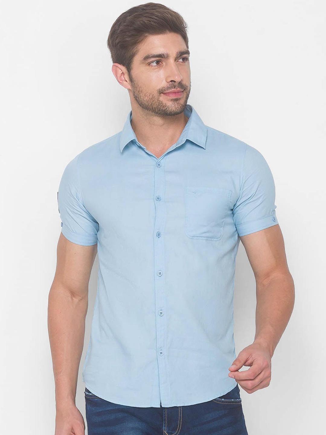 

SPYKAR Men Blue Casual Shirt