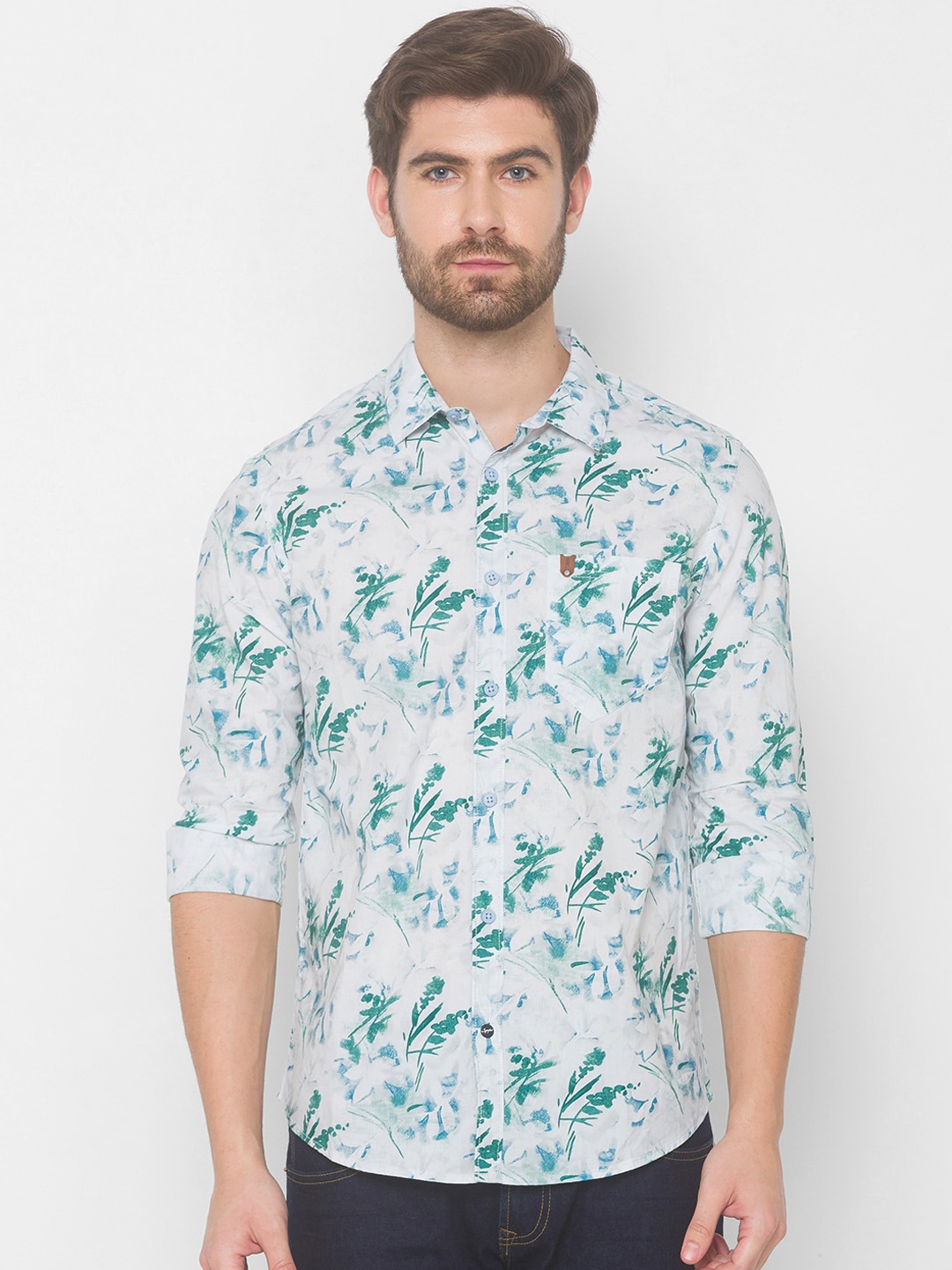 

SPYKAR Men Blue Floral Printed Casual Shirt