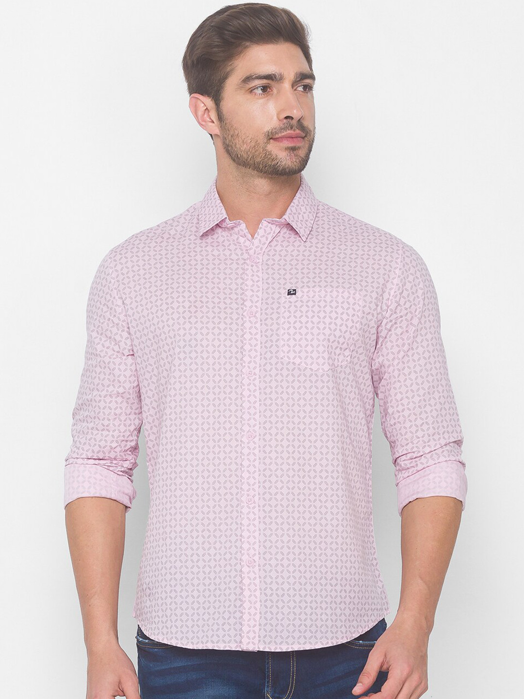 

SPYKAR Men Pink Printed Casual Shirt