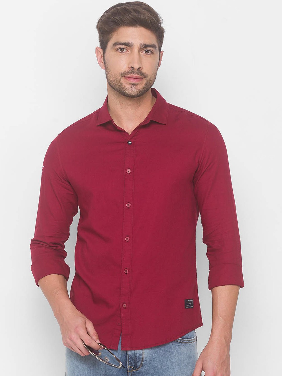

SPYKAR Men Red Casual Shirt