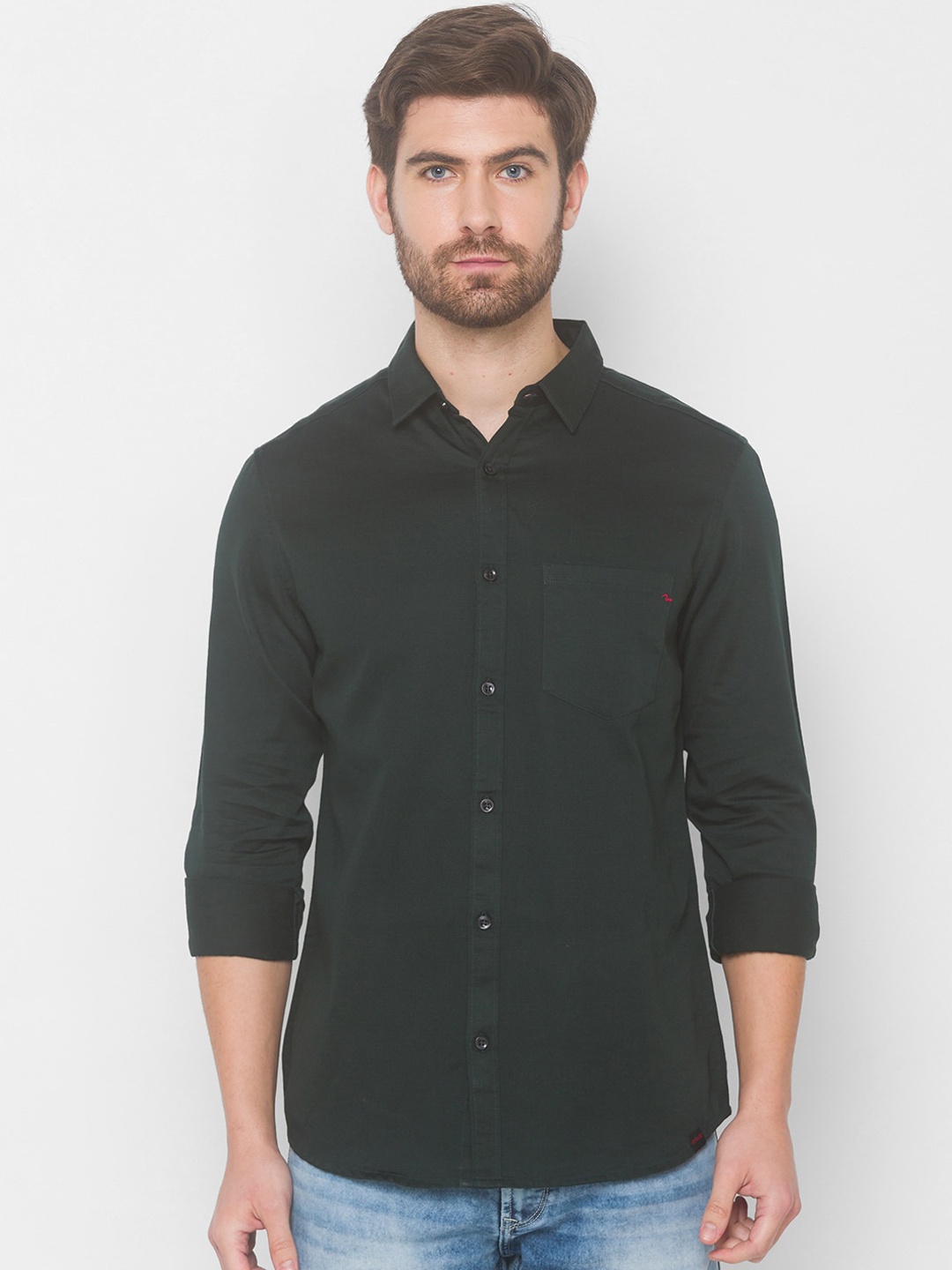 

SPYKAR Men Green Casual Shirt