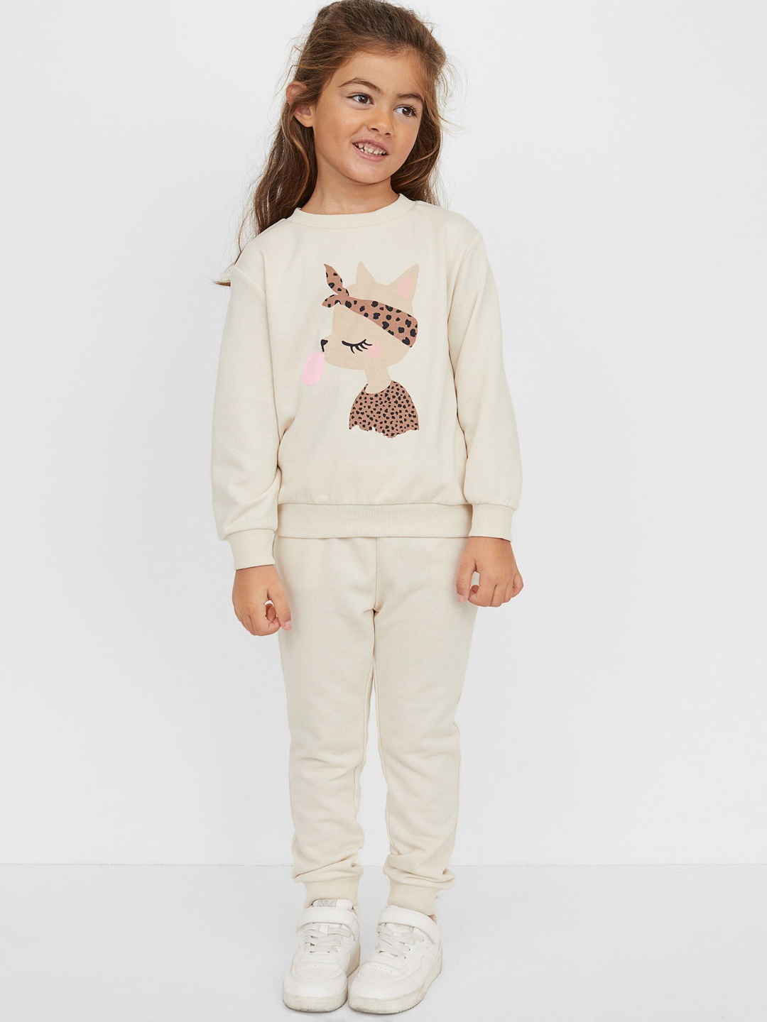 

H&M Girls Beige Printed 2-Piece Set