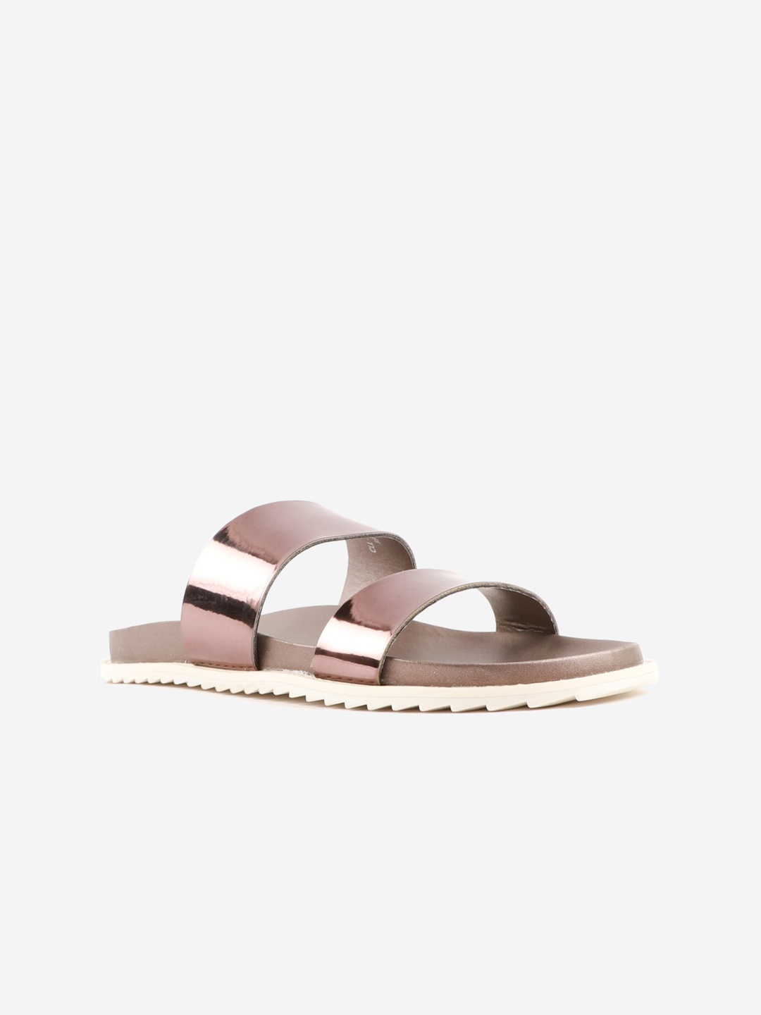 

Carlton London Women Gunmetal-Toned Open Toe Flats, Metallic