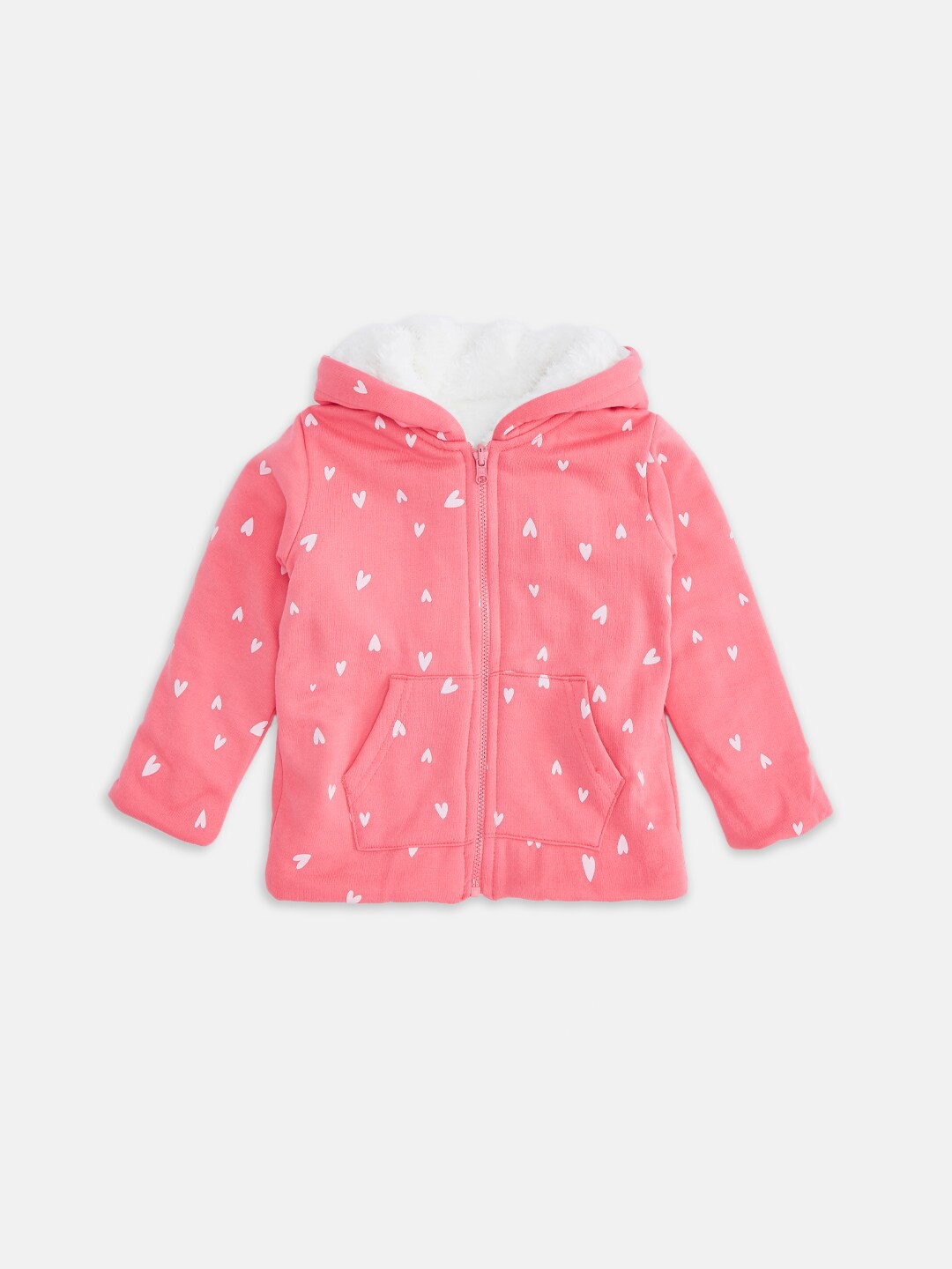 

Pantaloons Baby Girls Coral Printed Hooded Sweatshirt