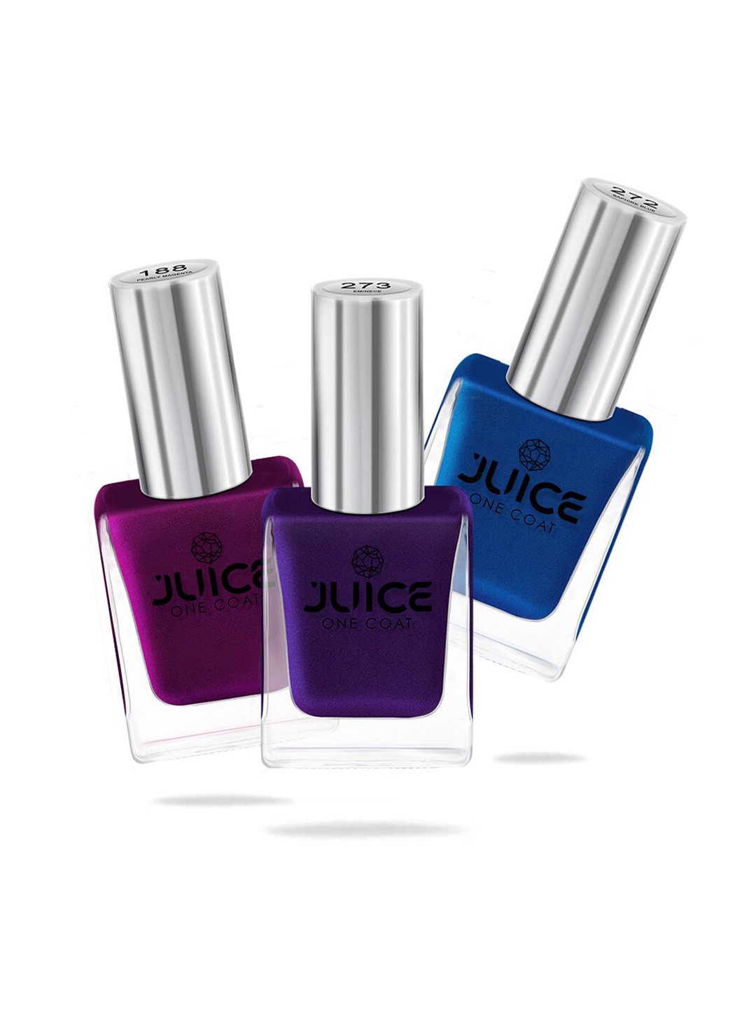 

JUICE Pack of 3 Pearly Magenta - 188 Sapphire Blue - 272 Eminence - 273 Nail Polish