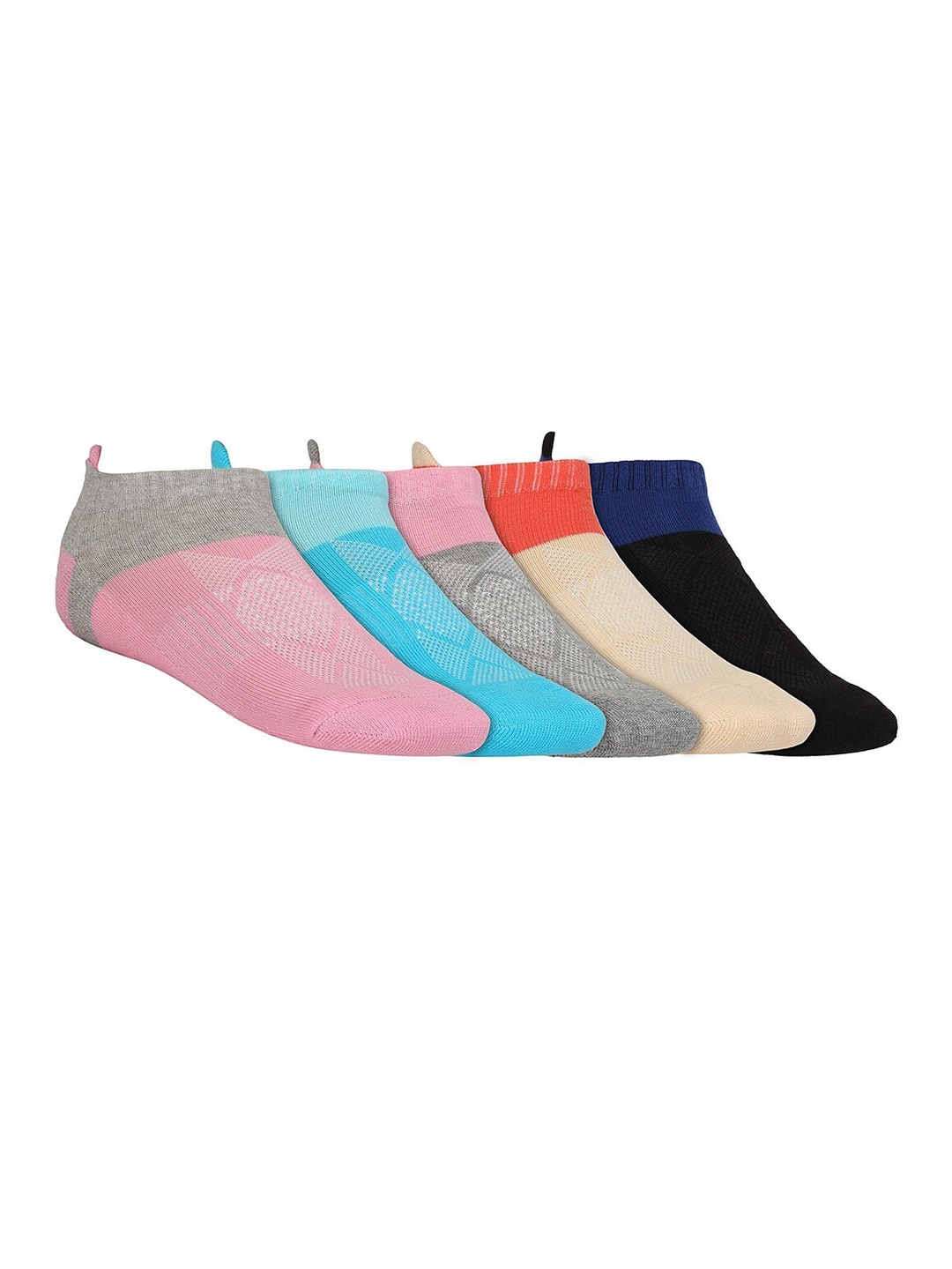 

SIDEWOK Women Pack of 5 Solid Ankle Length Socks, Pink