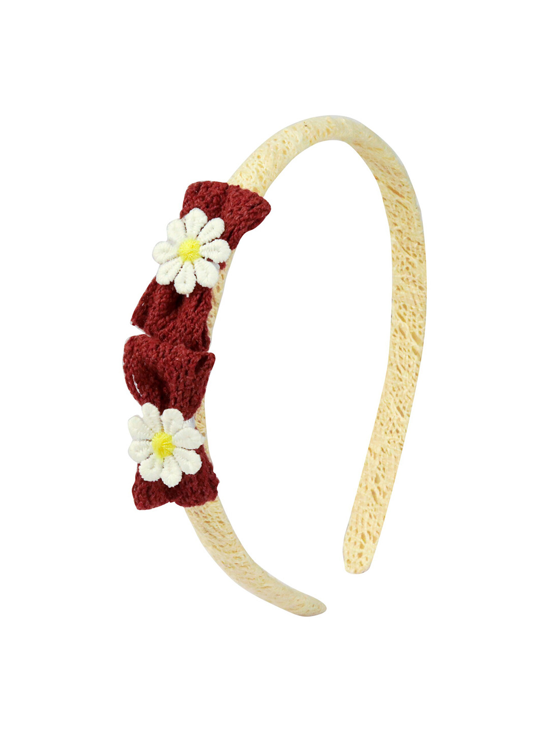 

Spiky Unisex Kids Maroon & Gold-Toned Embellished Hairband