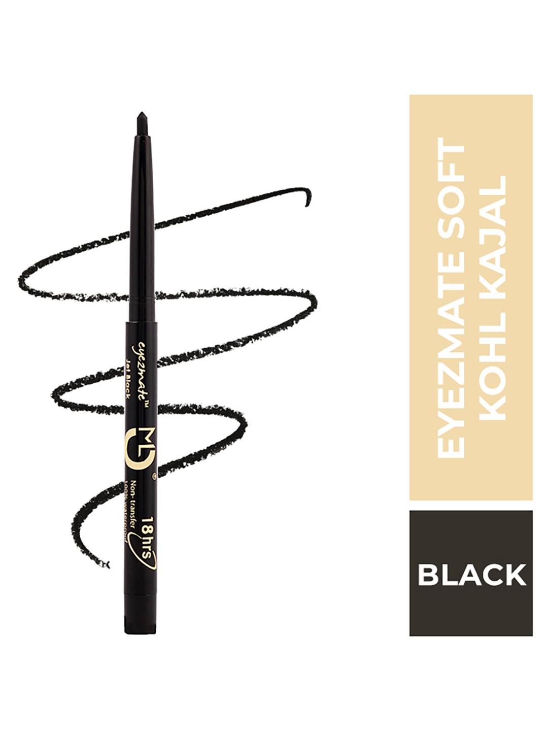 

MATTLOOK Black Eyezmate Soft Kohl Waterproof Kajal Eyeliner - Jet Black 0.4g