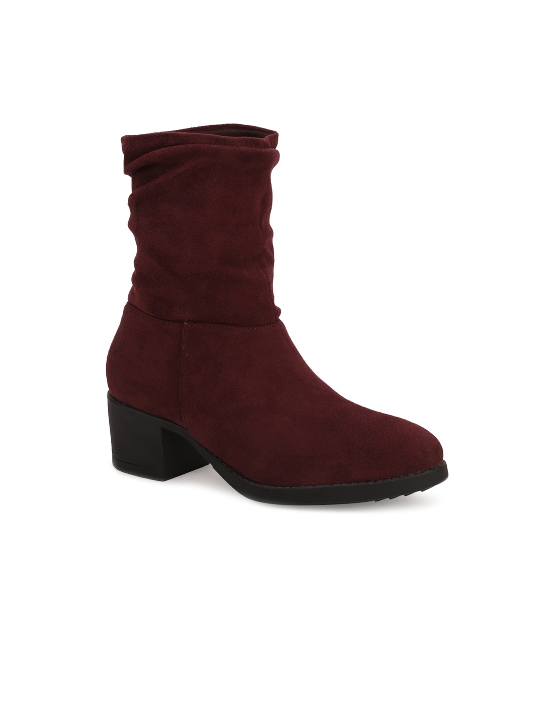 

Bruno Manetti Maroon Suede Block Heeled Boots