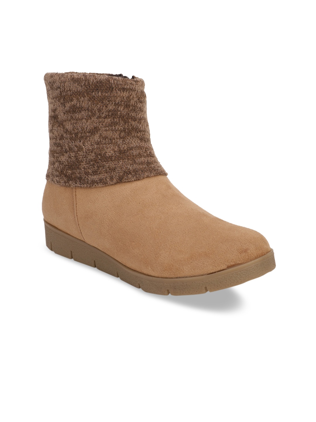 

Bruno Manetti Beige Suede Block Heeled Boots