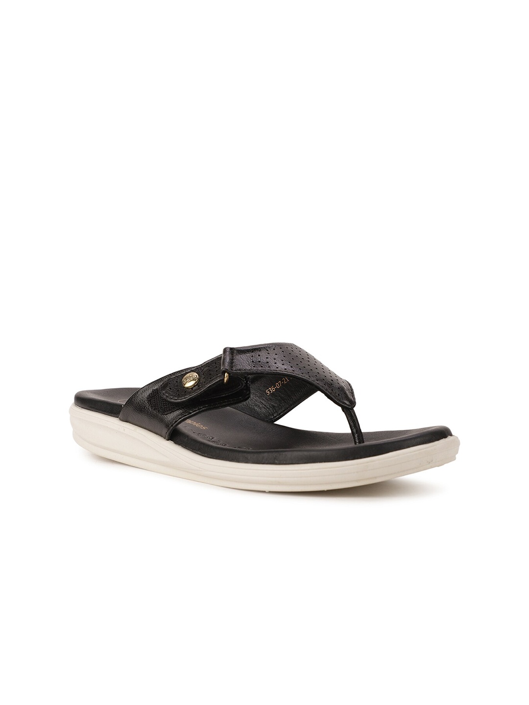 

Hush Puppies Women Black Textured Open Toe Flats