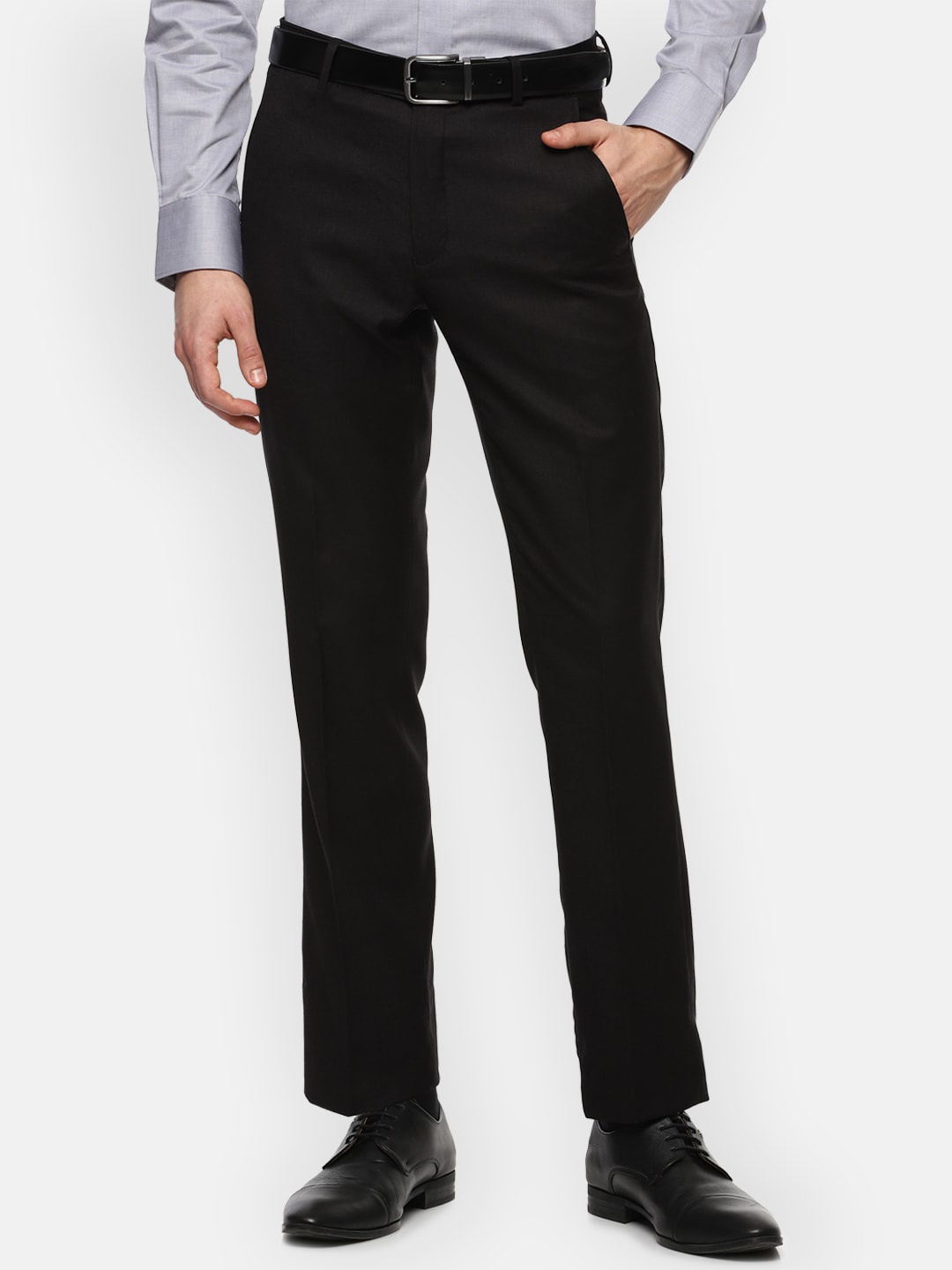 

Van Heusen Men Black Slim Fit Trousers