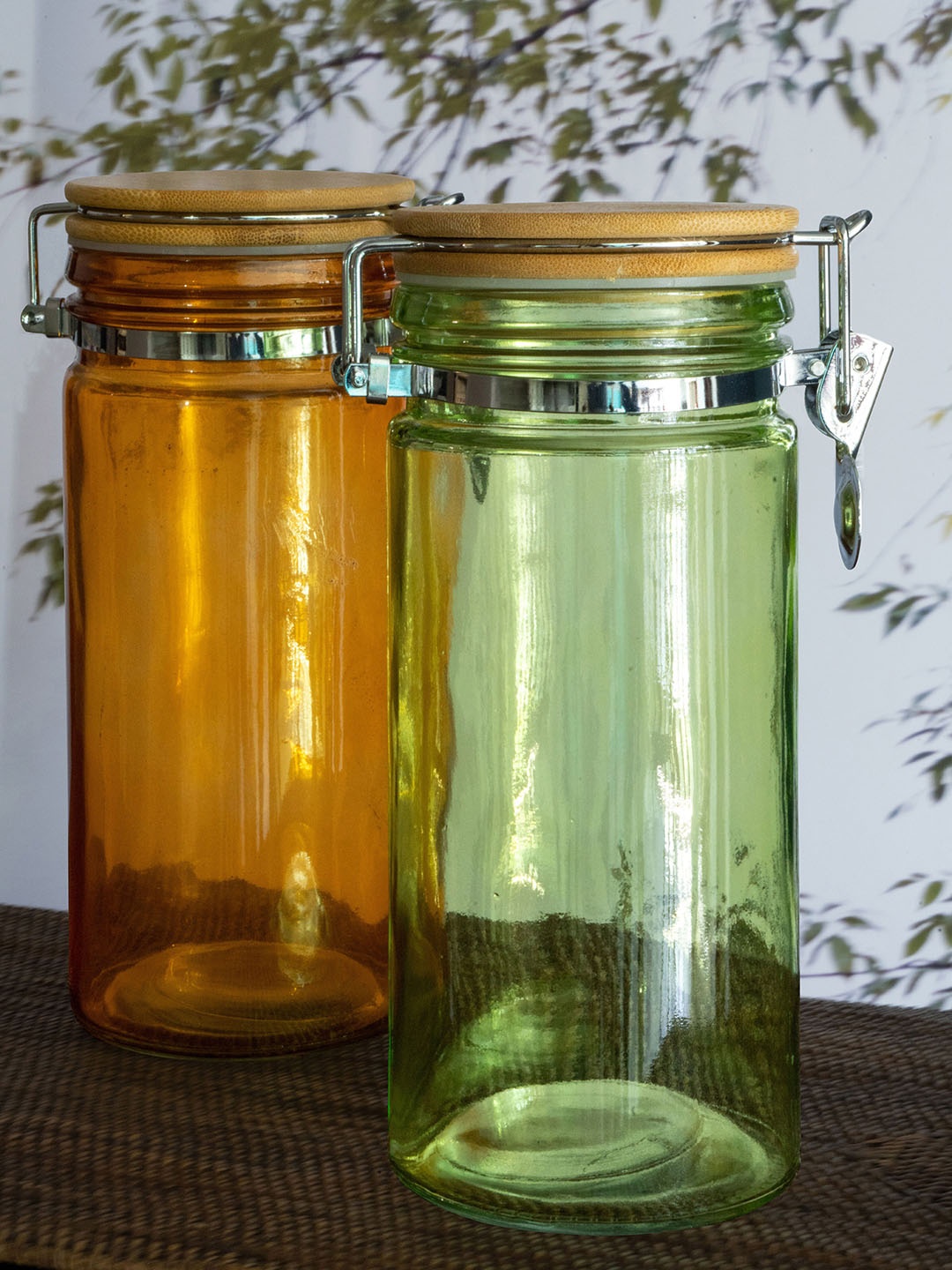 

GOODHOMES Set Of 2 Transparent Solid Glass Food Container