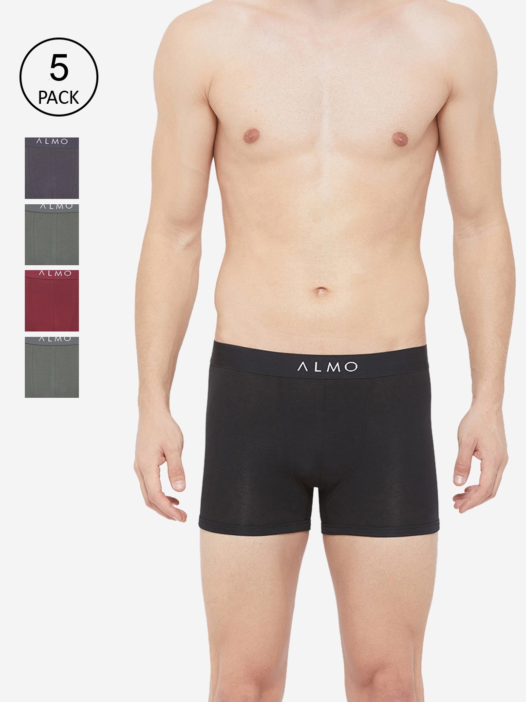 

Almo Wear Men Pack Of 5 Organic Cotton Briefs OC-T-BBLGRAG, Grey
