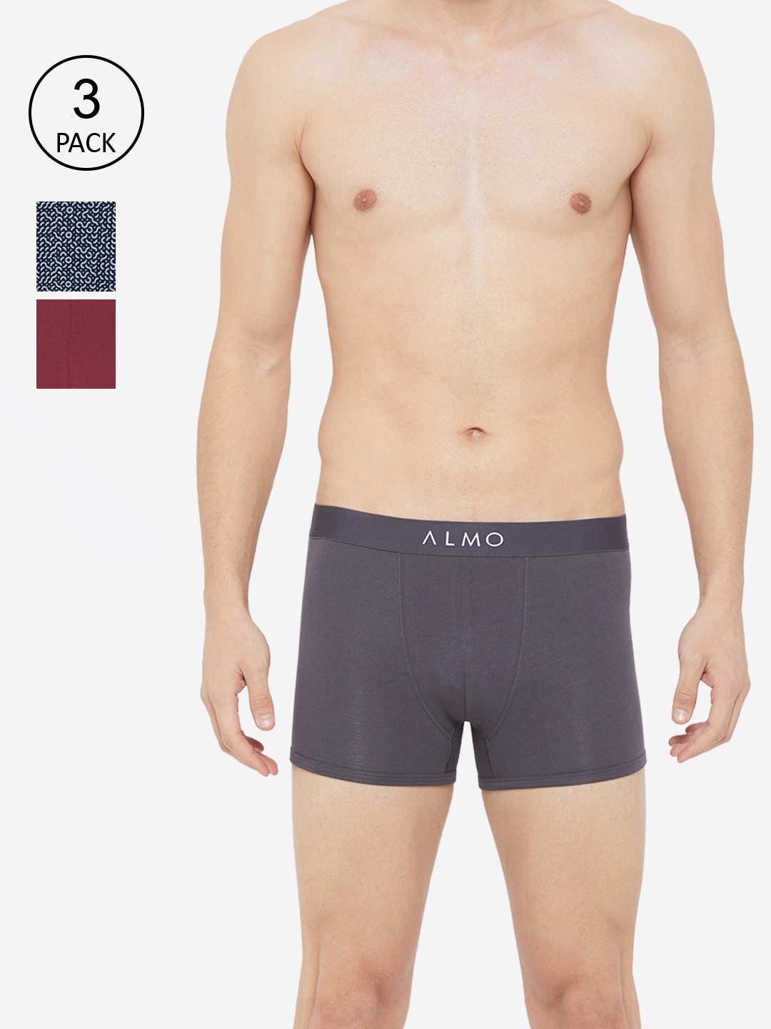 

Almo Wear Men Pack Of 3 Organic Cotton Trunks OC-T-GRP02, Taupe