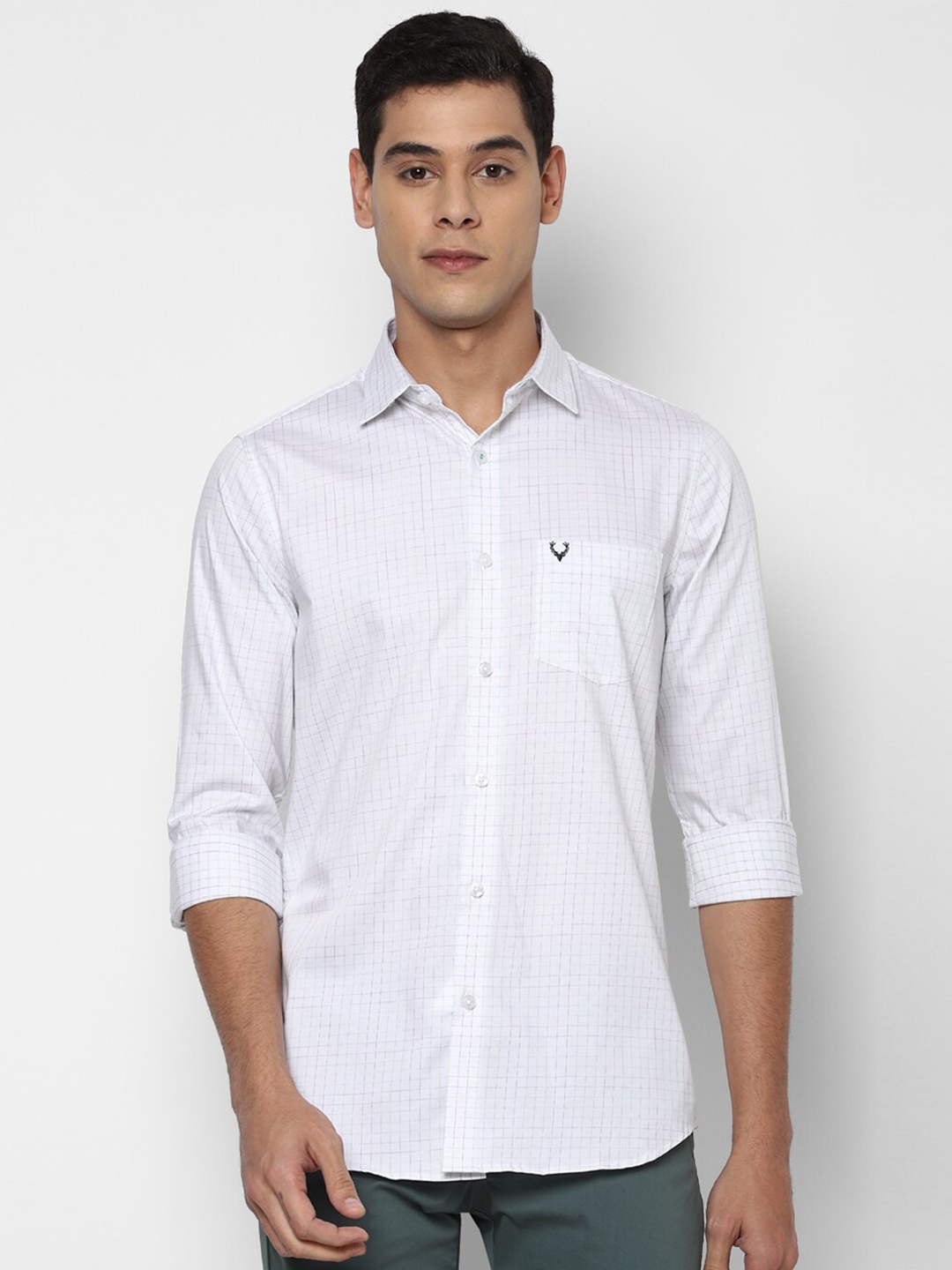

Allen Solly Men White Slim Fit Checked Casual Shirt