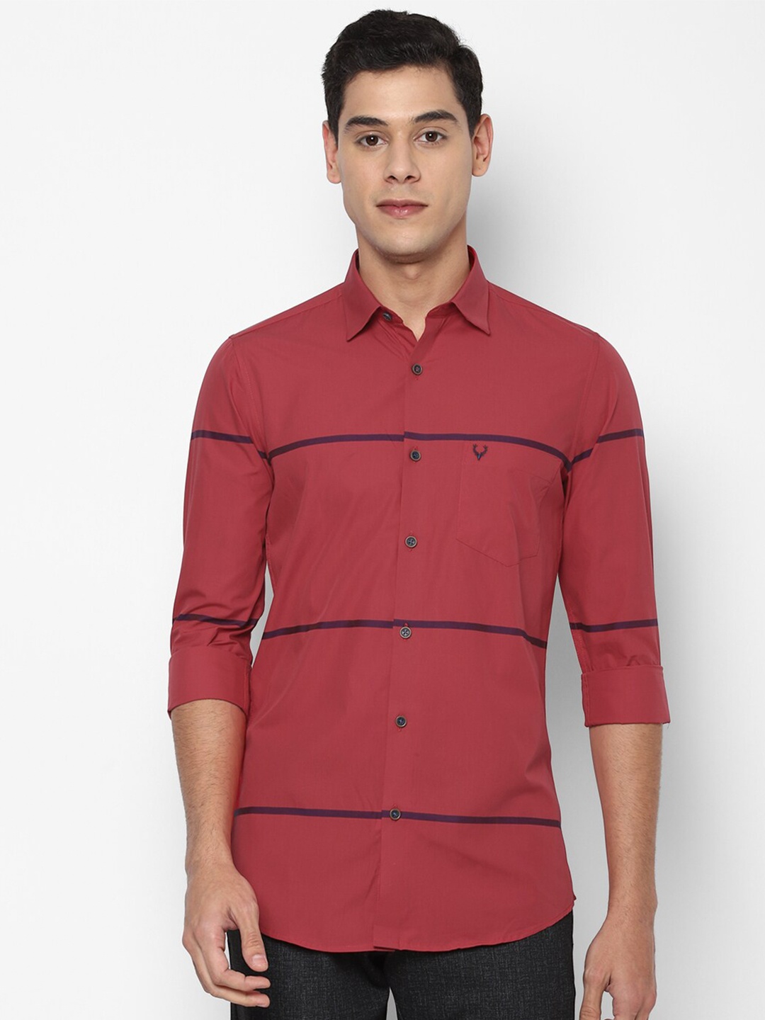 

Allen Solly Men Red Slim Fit Casual Shirt