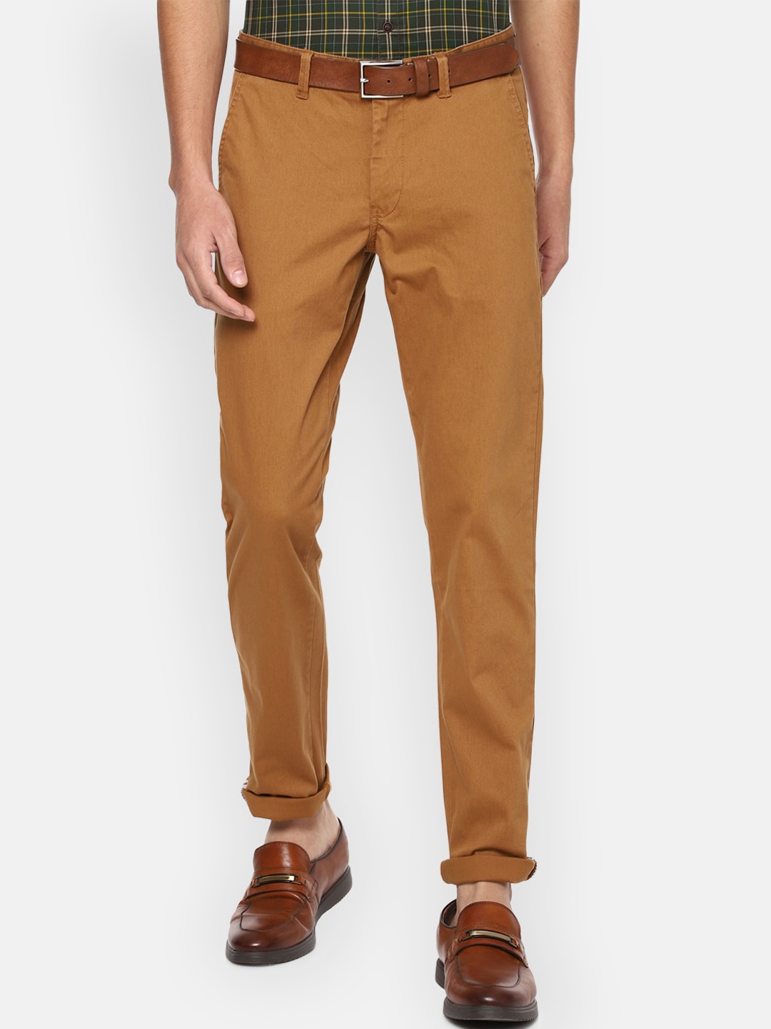 

Van Heusen Sport Men Orange Textured Slim Fit Chinos Trousers