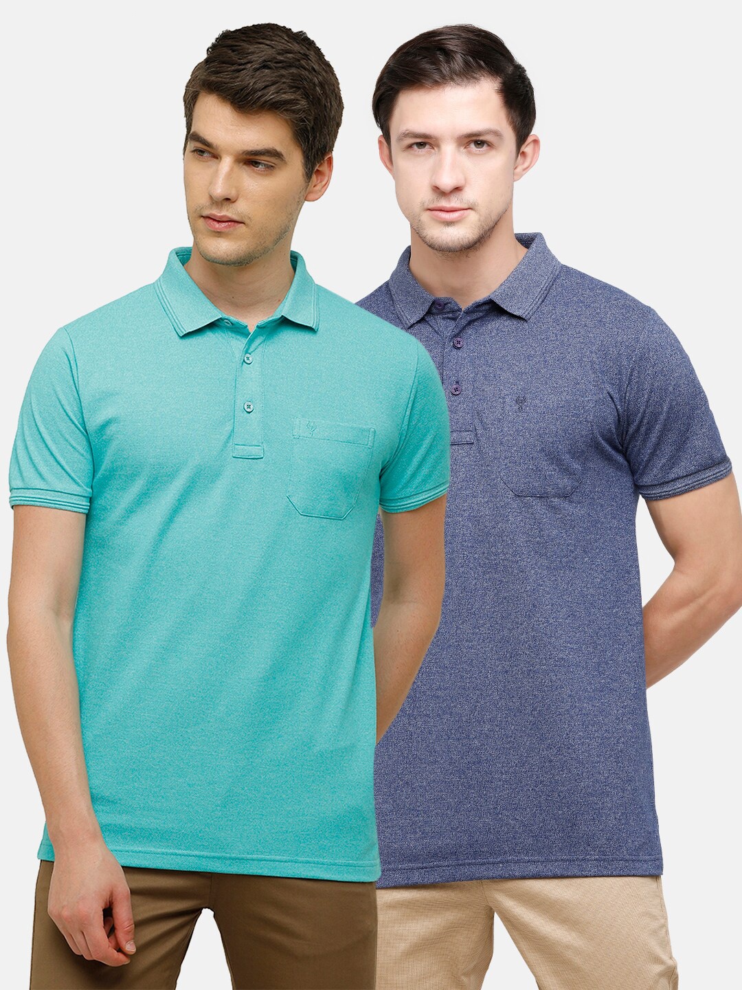 

Classic Polo Men Multicoloured 2 Polo Collar Pockets Slim Fit T-shirt, Multi