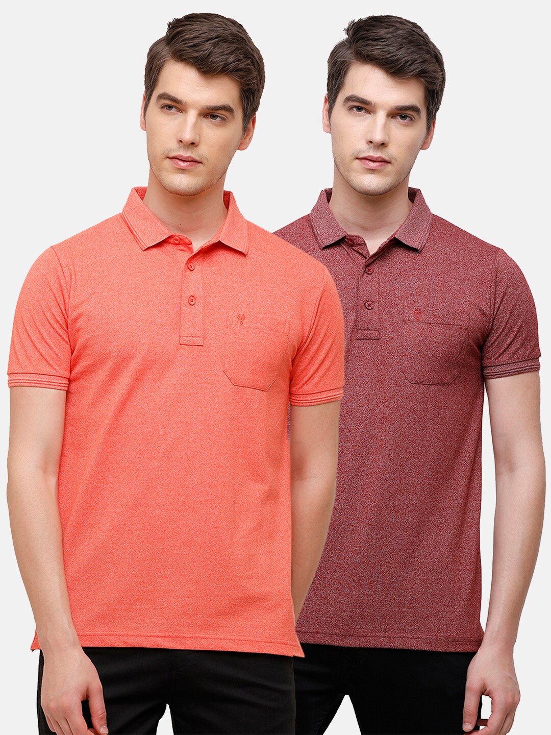 

Classic Polo Men Multicoloured 2 Polo Collar Pockets Slim Fit T-shirt, Multi
