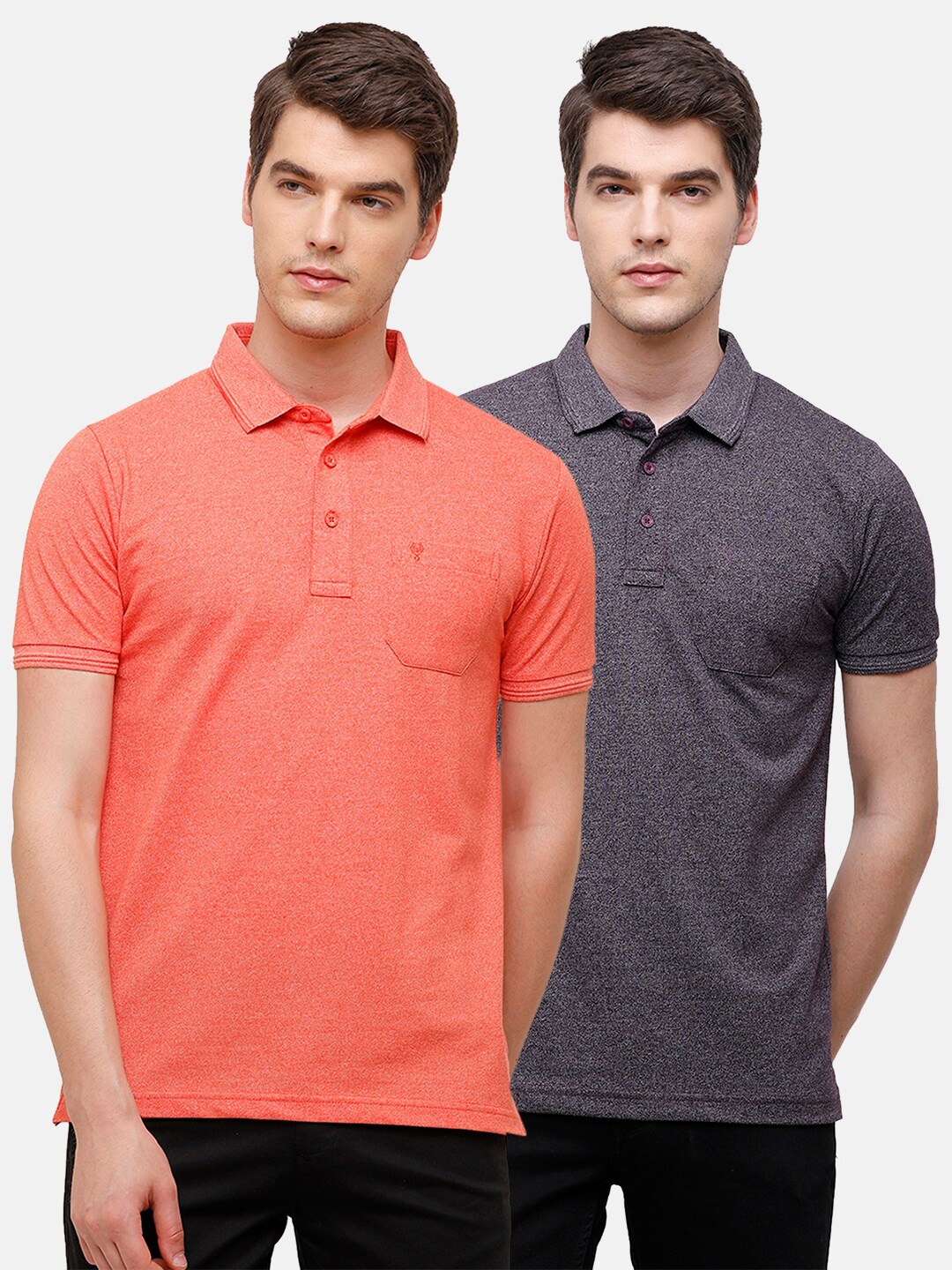 

Classic Polo Men Multicoloured 2 Polo Collar Pockets Slim Fit T-shirt, Multi