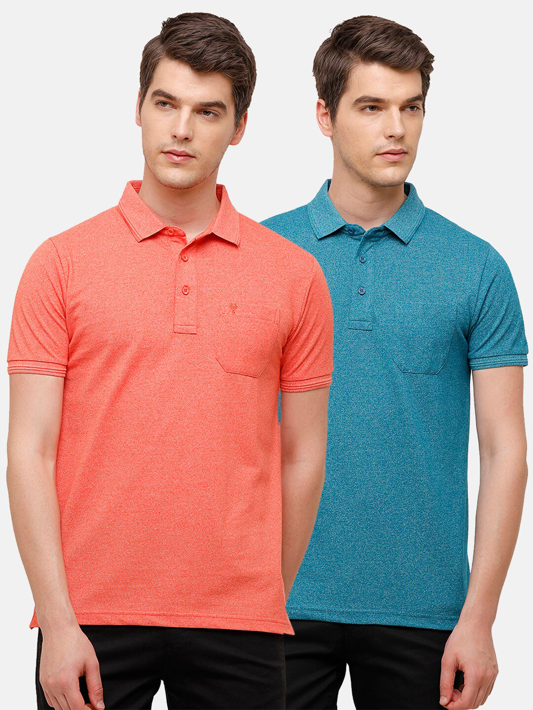 

Classic Polo Men Multicoloured 2 Polo Collar Pockets Slim Fit T-shirt, Multi