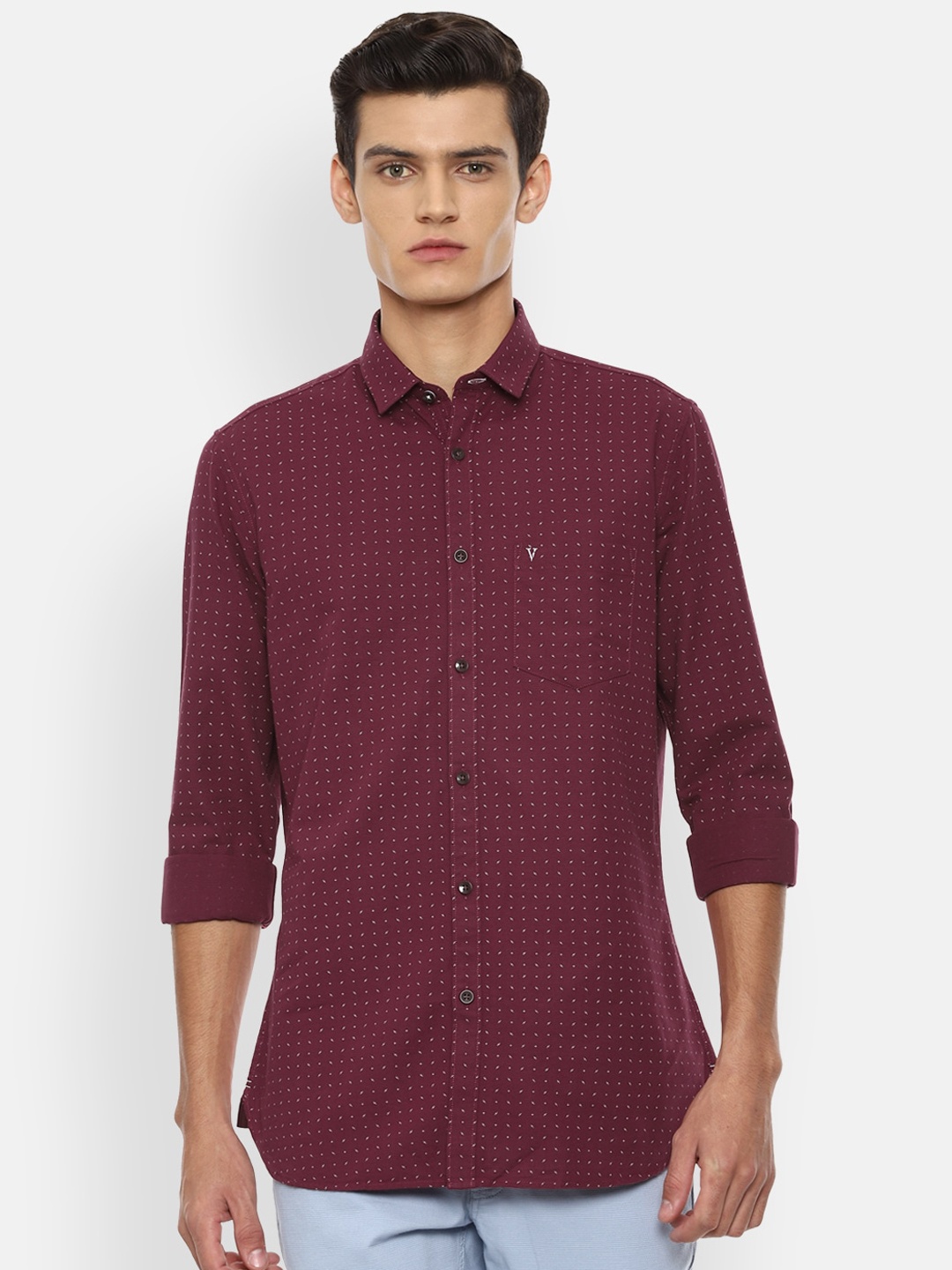 

Van Heusen Sport Men Maroon Slim Fit Printed Casual Shirt