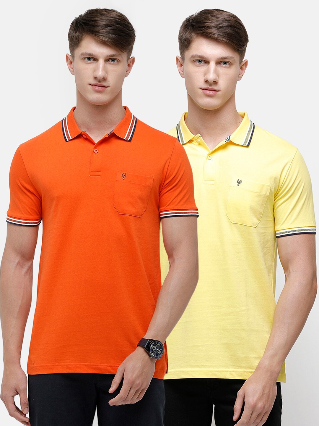 

Classic Polo Men Multicoloured 2 Polo Collar Slim Fit T-shirt, Multi