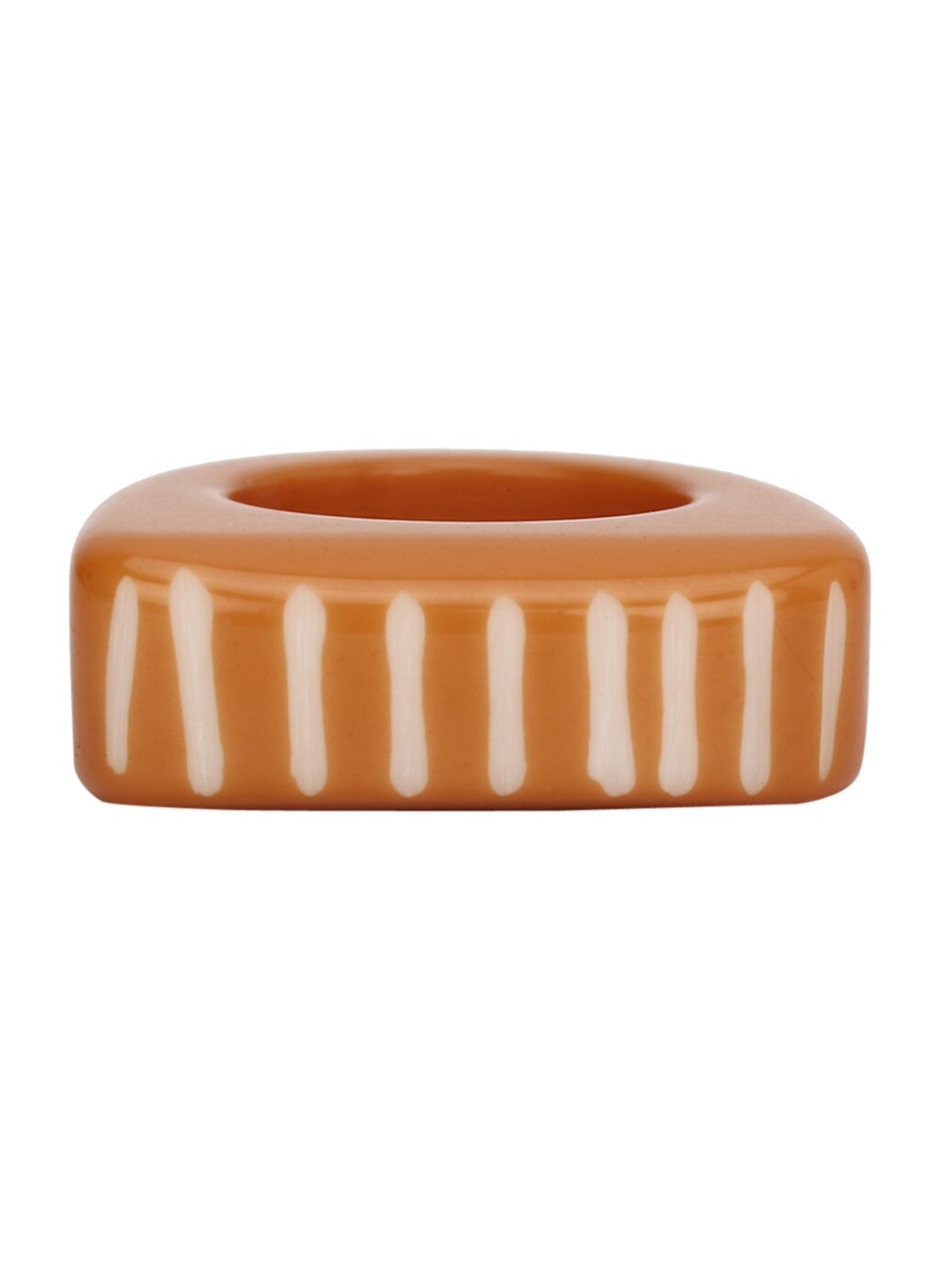 

FOREVER 21 Women Brown Striped Resin Finger Ring