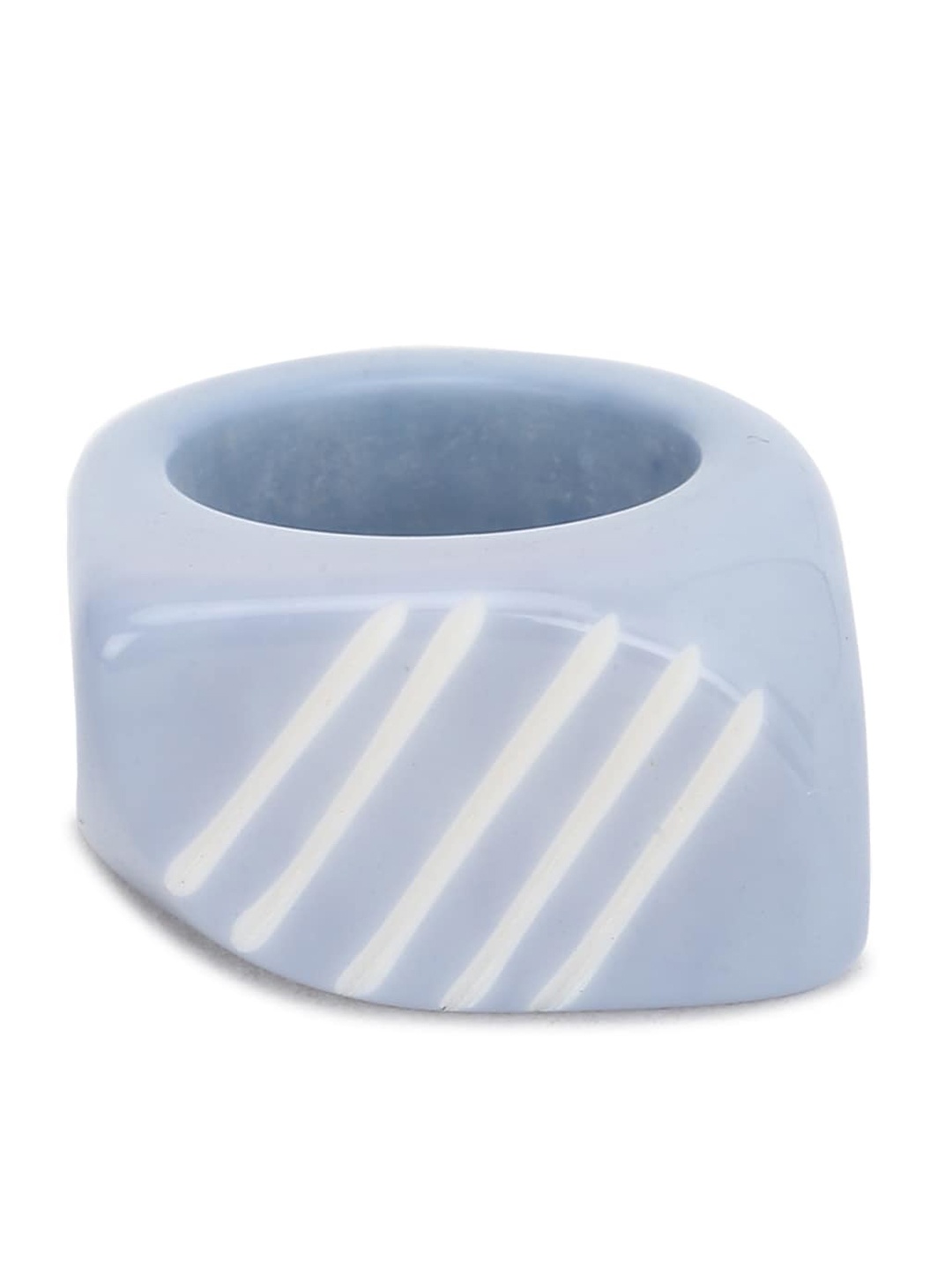 

FOREVER 21 Blue & White Striped Resin Finger Ring